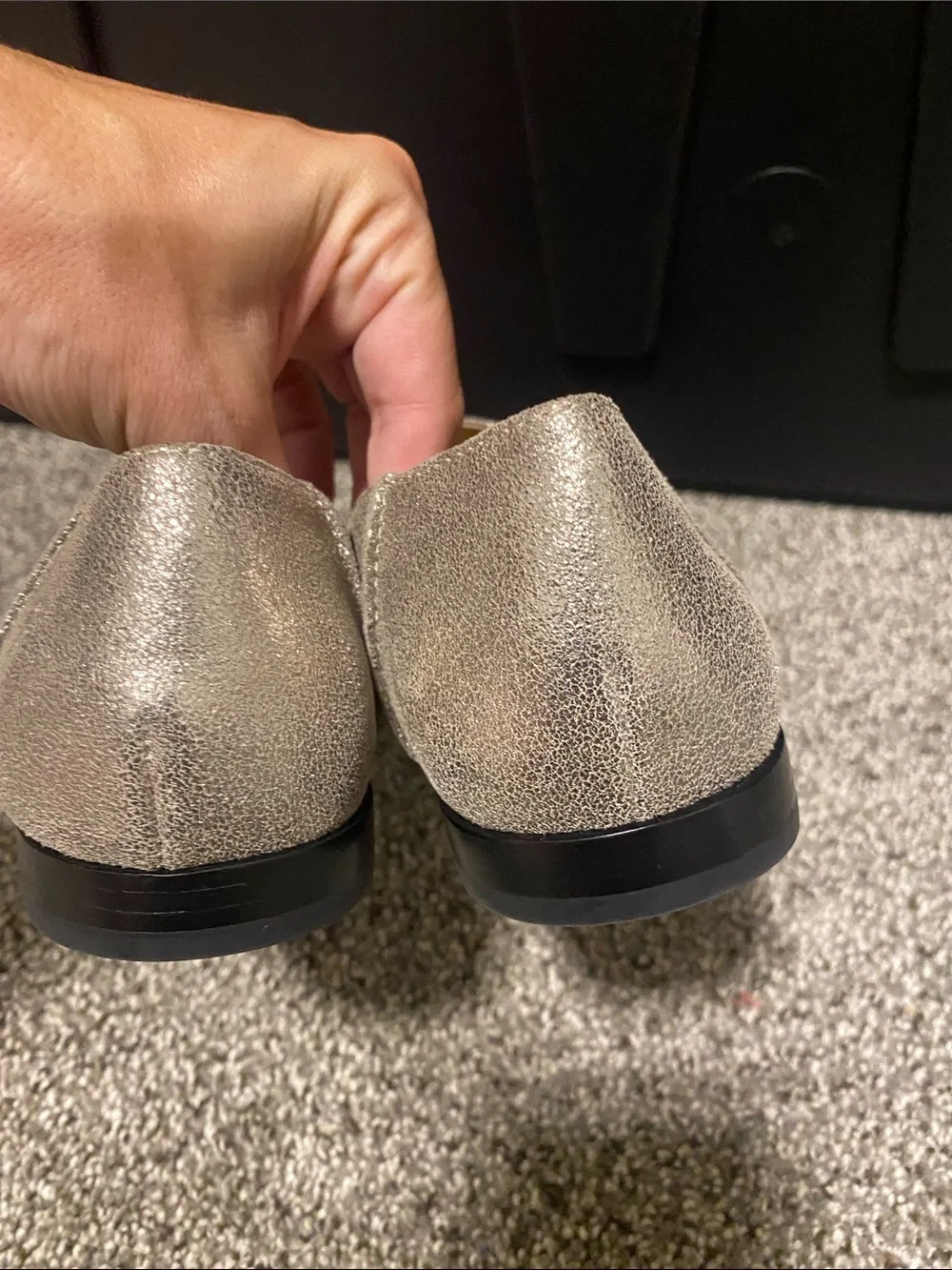 Frye Metallic Silver Pointed Slip-On Flats